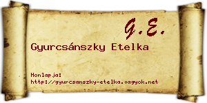 Gyurcsánszky Etelka névjegykártya